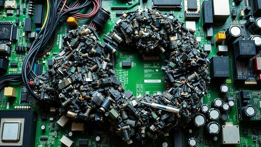 Ciclo de reciclagem de componentes eletrônicos