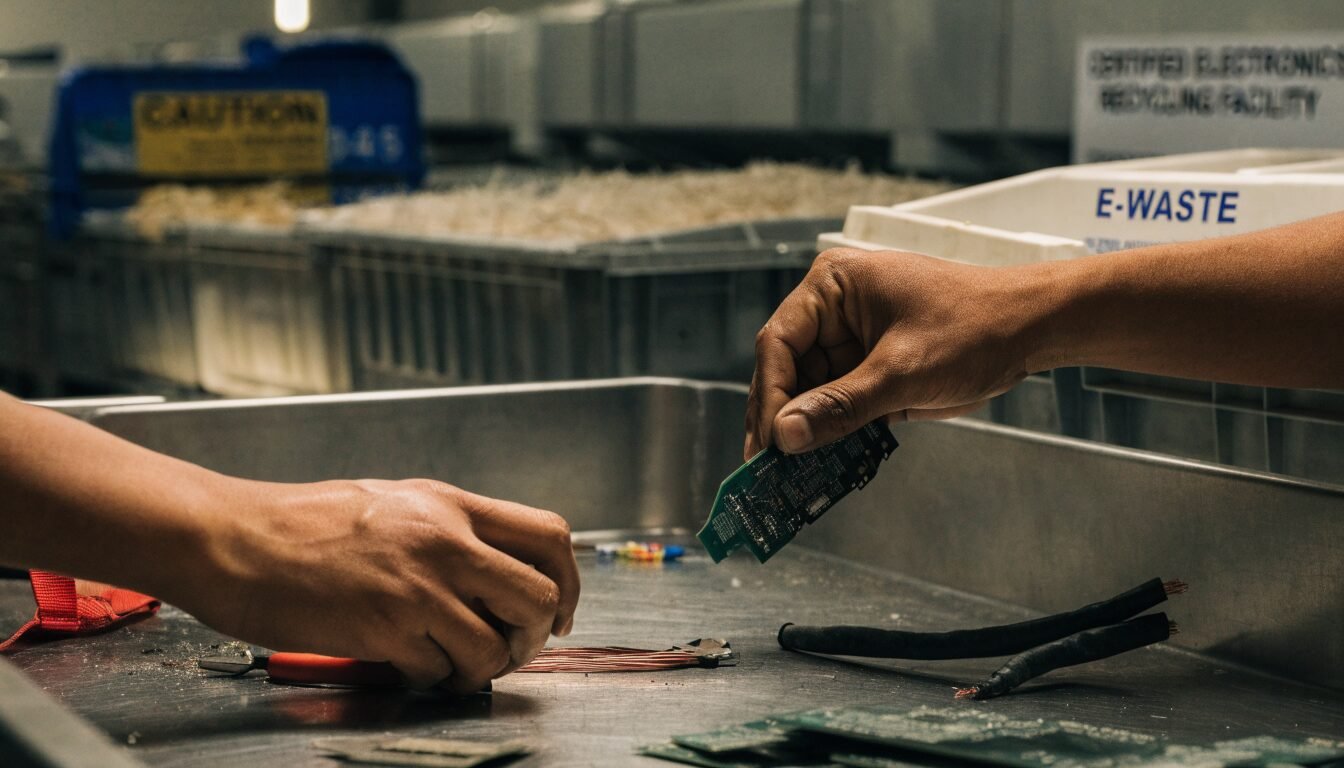 Reciclagem de eletrônicos empresarial com segurança e estratégia