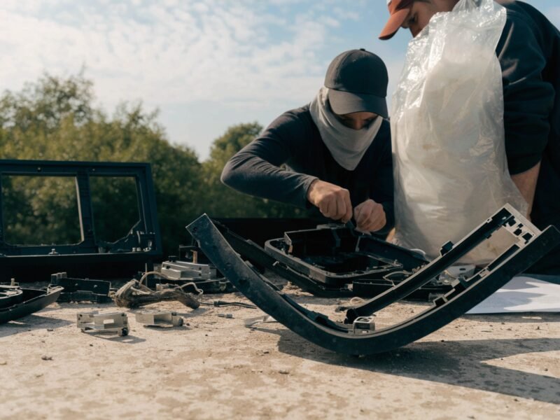 Laudo de descaracterização documentando a destruição segura de equipamentos eletrônicos