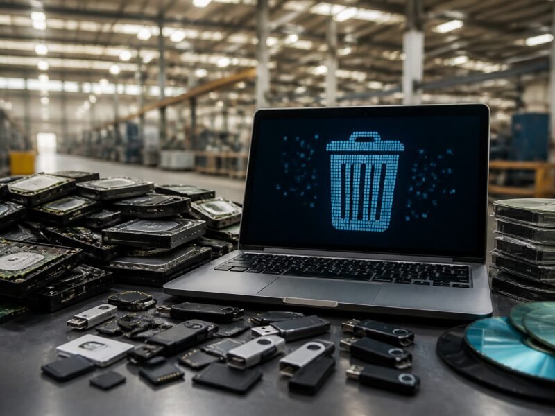 Gráfico ilustrando o acúmulo de lixo digital em servidores industriais na região de Ribeirão Preto