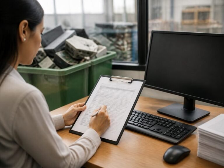 Documento CDR para lixo digital em Sorocaba-SP sendo conferido