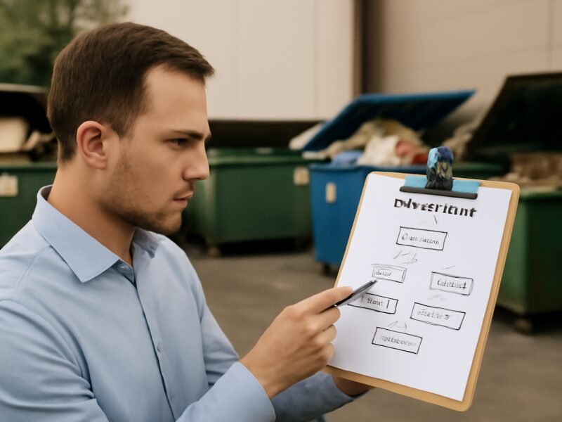 Diagrama de fluxo de resíduos para otimizar a reciclagem empresarial